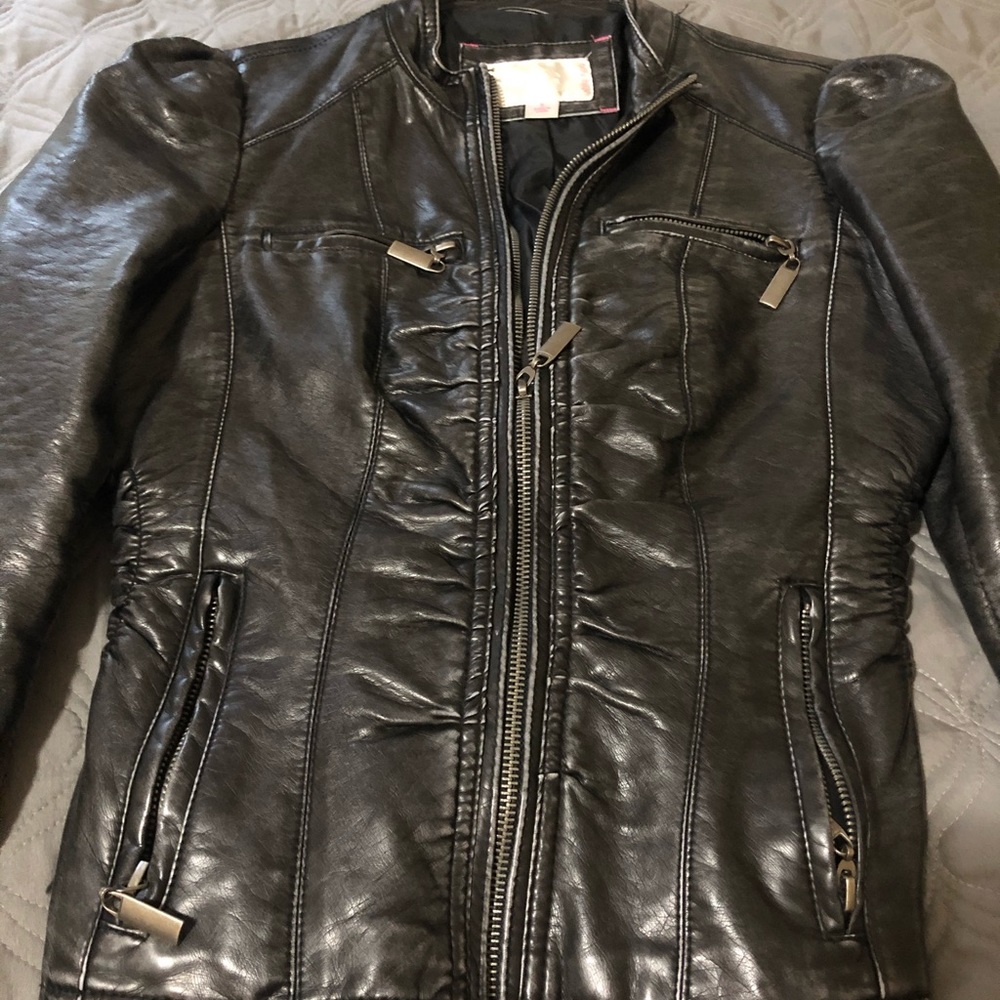 Black faux leather jacket